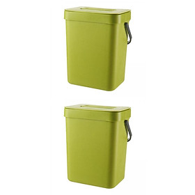 Pack of 2 Rubbish Bin Wall Mounted Kitchen Cabinet Trash Can Swing Lid