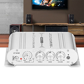 Âm ly - amply MINI ST-838 12V Hi-Fi 2.1 cho Xe ô tô,Xe máy, âm thanh gia đình có Bass mẫu mới 2020 - hàng chính hãng