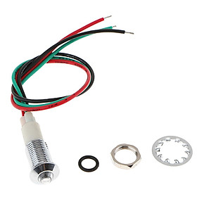 12V LED Metal Indicator Low Arched Light Lamp with Wire Red & Green Light