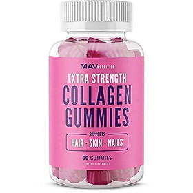 MAV Nutrition Collagen Hair Vitamins Gummy with Vitamin C & Zinc for Immune Support for Women & Men; Supplement & Biotin; Non-GMO, 60 Count