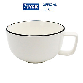 Mua Bộ tách trà | JYSK nID | sứ trắng bóng viền đen | D12.7xR10.3xC5.9cm/ DK16.5xC2.2cm