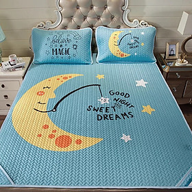 Chiếu điều hòa chất vải tencel dùng quanh năm - 3D Ông Trăng -Tặng kèm 1 móc khóa Houston