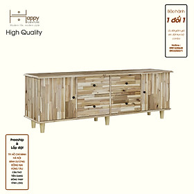 HAPPY FURNITURE , Gỗ tự nhiên , Kệ TV 2 cửa mở 4 ngăn kéo - FARAH , KTV_057 , 160x40x54cm