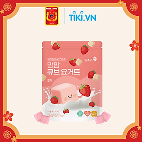 Sữa Chua Khô Vị Dâu Tây Momsmi Mommom Cube Yogurt Strawberry - Gói 16g