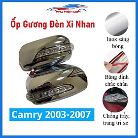 Ốp gương chiếu hậu Camry 2003-2004-2005-2006-2007 đèn led xi nhan mạ crom bảo vệ chống trầy trang trí làm đẹp xe