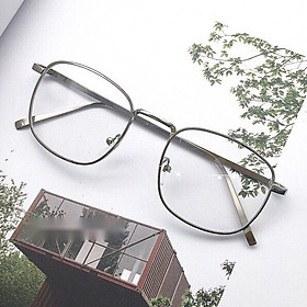 Kính Mắt vuông kim loại bản dày Hàn Quốc cao cấp