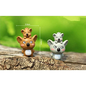 Mua Tiểu cảnh trang trí Gấu Koala  trang trí chậu Sen đá mini  cây để bàn  có 2 màu Xám và Nâu  giao hàng màu ngẫu nhiên