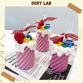 Nến Thơm Trụ Xoắn Dâu Tây Kẹo Vòng Handmade - Dory Lab
