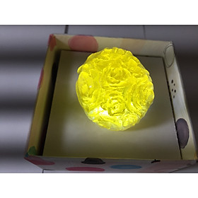 Xà bông trong suốt quả cầu hoa hồng 3 D màu vàng chanh  -  50 gam