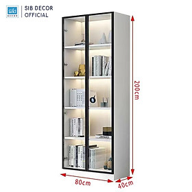 Tủ Gỗ Trưng Bày Cánh Kính Đèn LED Hiện Đại Thương Hiệu SIB Decor TCK02