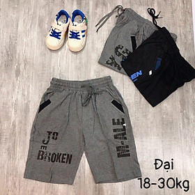 Quần đùi cotton, quần lửng cotton bé trai size đại 18.30kg -M324