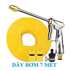 Mua Bộ dây vòi xịt nước rửa xe  tưới cây . tăng áp 3 lần  loại 7m  10m 206701-2 đầu đồng  cút  + tặng túi đựng bút