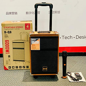 Công suất cực đại 6000W Cột 8 inch bằng gỗ Loa Bluetooth ngoài trời công suất cao Loa siêu trầm dành cho tiệc karaoke có micrô Âm thanh USB FM