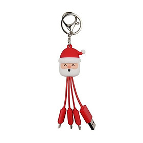 Mua HSV 3 in 1 Creative Cartoon Charging Cable Multifunctional Fast Charging Cable with Type C/Micro USB Port Adapter Christmas Keychain