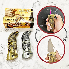 Mua Hột quẹt bật lửa khè bấm tự vệ lucky wings hình đầu đại bàng (kim loại) - (xài gas