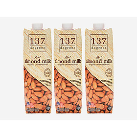 Combo 3 hộp sữa hạnh nhân không đường 1L 137 Degrees Thái Lan