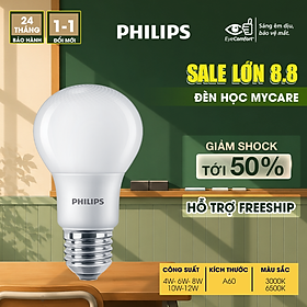 Bóng đèn PHILIPS LEDBULB Mycare -Công suất (4W,6W,8W,10W,12W) bảo vệ mắt