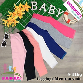 SET 5 QUẦN LEGGING DÀI BÉ GÁI TRƠN THUN COTTON XUẤT XỊN DÀY DẶN CO GIÃN  10-41KG