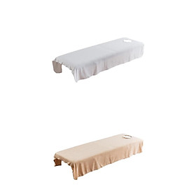 2pcs Spa Massage Linen Sheet Cosmetic Table Bed Cover with Breath Face Hole