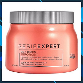 Dầu hấp ủ tóc L'oreal Serie Expert B6 + Biotin Inforcer chắc khỏe ngăn gãy rụng Strengthening Anti-breakage Masque 500ml