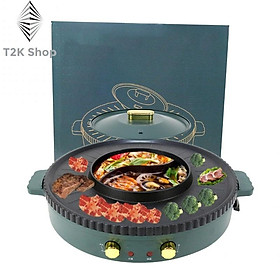 Mua Bếp Lẩu Nướng Không Khói 2 In 1  Nồi Lẩu Nướng Tròn Đa Năng Tiện Dụng Cho Mọi Gia Đình - T2K Shop