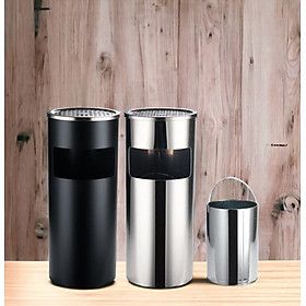 Mua Thùng rác inox tròn  thùng rác inox gạt tàn tròn  - 035A