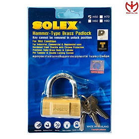 Ổ khóa Solex H50 thân đồng thau rộng 50mm chìa răng cưa - MSOFT