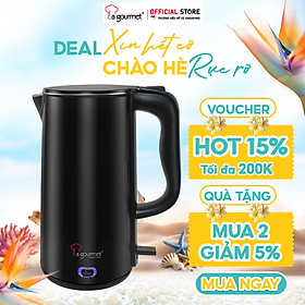 Mua  Hàng chính hãng  Ấm đun siêu tốc chống bỏng 2 lớp không vi nhựa La gourmet 2000W 3L -  410955 (bảo hành 1 năm) giữ ấm 60⁰ – 70⁰C
