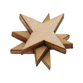 High Quality Blank 4 Point Star Shapes Rustic Wooden Embellishments DIY Wooden Name Card Unfinished Wood Plaque Sign DIY Decoration Wood Art Craft 10/20/30/40/50/60/70/90mm