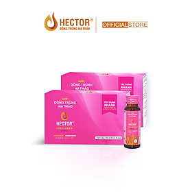 Bộ 2 Hộp 10 Chai Nước Uống Đông Trùng Hạ Thảo HECTOR Collagen chống lão hóa da cấp ẩm (20x50ml)