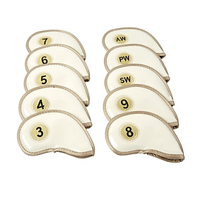 10Pcs Golf Iron Headcovers Set with Tags Scratch Resistant Golf Iron Covers Set Golf Club Head Covers Protection Wrap for Golfer Equipment