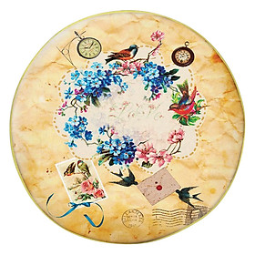 Gối tròn vòng hoa và chim - GOVT019