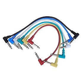 6x  Angled Electric Guitar Effects Pedal Patch Cable for Electric Guitars