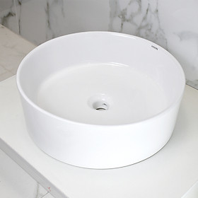 Mua Chậu lavabo trắng sứ dương bàn dáng trụ tròn cao cấp Hiwin LP-8017