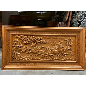 Mua Tranh điêu khắc treo tường tích mã đáo thành công bằng gỗ gõ đỏ kt 67×127×4cm