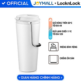 Bình giữ nhiệt Lock&Lock Bucket Tumbler Nắp bật không ống hút - Màu trắng LHC4269WHT 540ml - Hàng chính hãng thép không gỉ quai xách tiện lợi - JoyMall