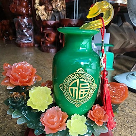Mua Chiếc Bình Phú Quý Xanh Ngọc Có Cây Như ý Vàng Miệng Tài Lộc Dồi Dào Đế Hoa Rất Đẹp Size 39cm Đk 32cm S14cm Anh Chị Mệnh Mộc mệnh Hỏa Trưng Phòng Khách Trên Bàn ở nhà công ty quà biếu tặng ý nghĩa ạ