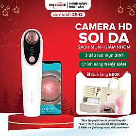 Máy hút mụn đầu đen tích hợp CAMERA SOI DA Maxcare Max666PRO phiên bản cao cấp giúp tìm và hút sạch mụn đầu đen, mụn cám