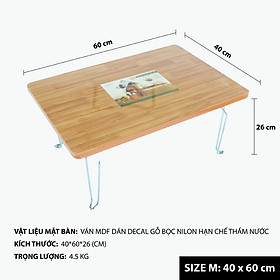 Bàn trà xếp  chân sắt Nhật Bản - 40x60cm