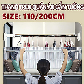 Mua Thanh Treo Quần Áo Treo Rèm Nhà Tắm 2 Mét Rút Gọn Đa Năng Không Cần Khoan Vít  Chất Liệu Inox Chắc Chắn