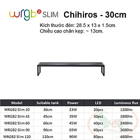 Đèn led Chihiros WRGB 2 Slim 30, 45, 60, 90, 120 cm WRGB2 quang phổ bể thủy sinh cá tép cảnh wrgbii