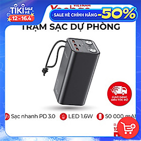 [HÀNG CHÍNH HÃNG] Pin Sạc Dự Phòng Yoobao H5 50000mAh - Tích Hợp đèn Pin Siêu Sáng - Sạc Nhanh Cho điện Thoại - Màu đen