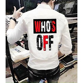 Sơ mi nam họa tiết chữ who's off thời trang