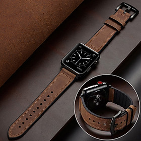 Dây Đeo Da Thật Apple Watch 40/44/38/42mm Dành Cho Đồng Hồ Apple Watch Series 7 6 SE 5 4 3 2 41mm 45mm
