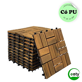 Combo 12 tấm vỉ nhựa sàn gỗ lót ban công, sân vườn, nhà tắm - Vỉ lót sàn Eotygroup 18 nan