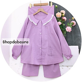 Bộ bầu và sau sinh Dài Tay chất đũi xước siêu bền đẹp 2021