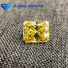 Kim cương nhân tạo Mỹ Moissanite giác cắt Radiant vàng vivid
