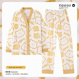 Bộ Mặc Nhà Pyjama Cổ Chữ V Phiên Bản Nâng Cấp Mới Nhất