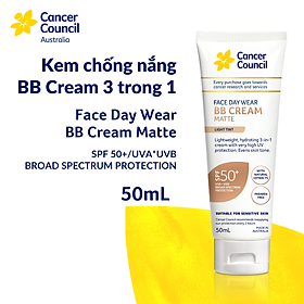 (Exp 3.25) Kem chống nắng Cancer Council - BB Cream 3 trong 1 SPF50+/PA++++ 50ml