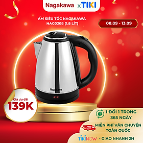 Ấm Siêu Tốc Nagakawa NAG0308 (1.8 Lít) - Hàng Chính Hãng